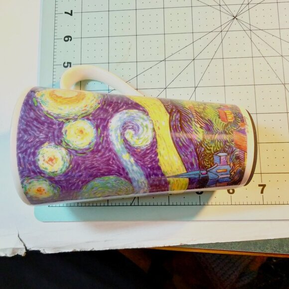Chaleur Van Gogh Starry Night 12 Oz Ceramic Travel Mug Lid - Picture 6 of 15